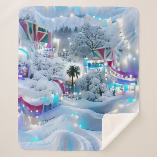 Couverture Sherpa Dreamy Winter Wonderland Lumières (Devant)