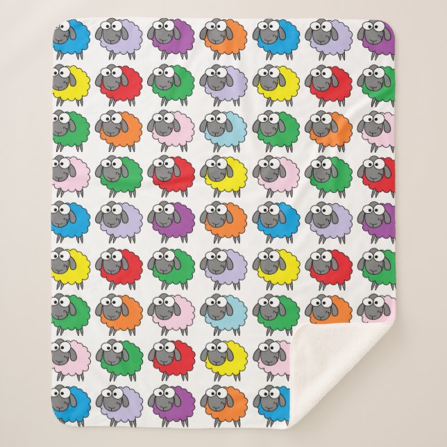 Couverture Sherpa Drôle Cartoon Arc-en-ciel (Devant)