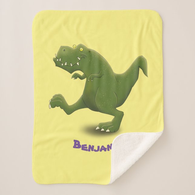 Couverture Sherpa Drôle T rex dinosaure dessin animé humour (Devant)