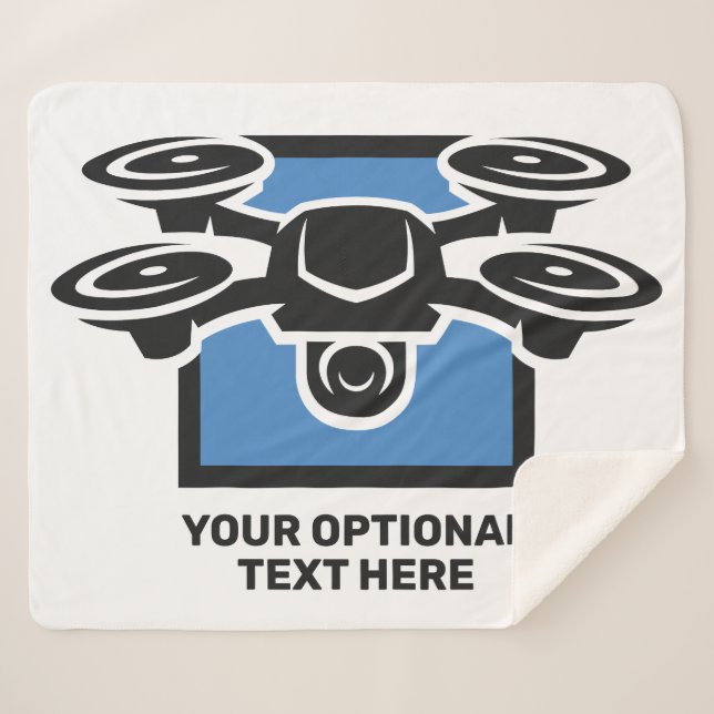 Couverture Sherpa Drone de texte personnalisé (Devant (Horizontal))