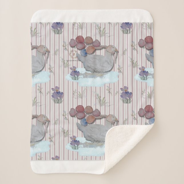 Couverture Sherpa Duck Balloons Nursery Theme Baby Cloth (Devant)