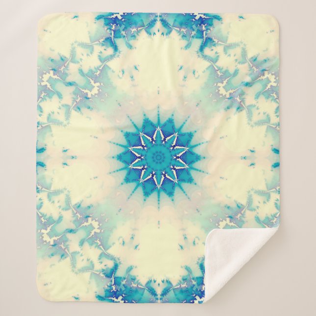 Couverture Sherpa Eau congelée Flocon d'hiver bleu gelé (Devant)