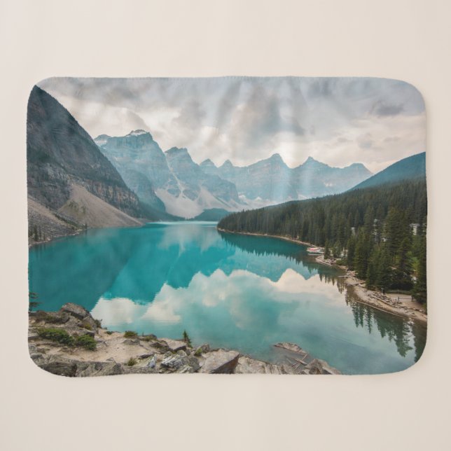 Couverture Sherpa Eau | Moraine Lake Alberta Canada (Devant (Horizontal))