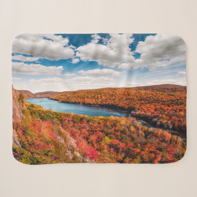 Couverture Sherpa Eau | Porcupine Mountains Michigan (Devant (Horizontal))