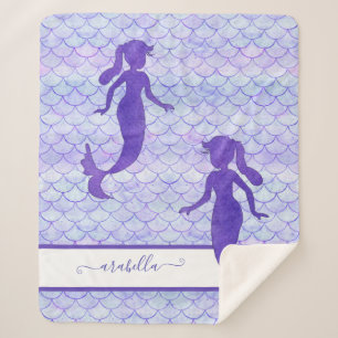 Couverture Sherpa Échelle de queue de sirène pourpre Nom de l'aqua