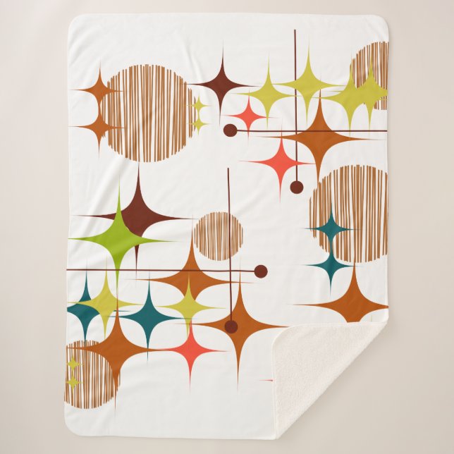 Couverture Sherpa Éclats d'étoiles et globes de style moderne du mil (Devant)