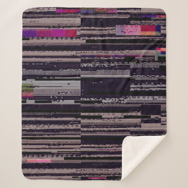 Couverture Sherpa Écran TV rayé avec pixels cassés. Fu Abstrait (Devant)