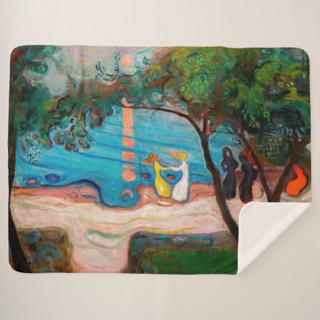 Couverture Sherpa Edvard Munch - Danse sur la plage (Devant (Horizontal))