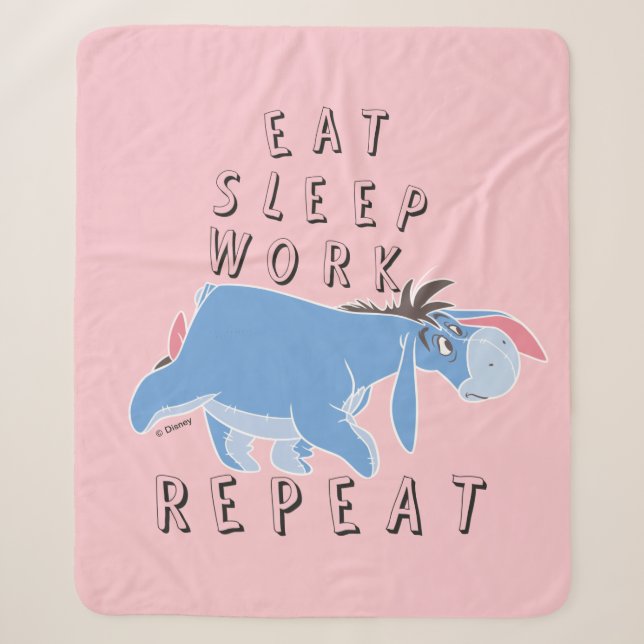 Couverture Sherpa Eeyore | Répéter le travail du sommeil (Devant)