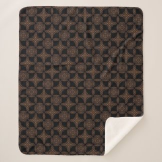 Couverture Sherpa Elegance Noir Brown et Motif noir