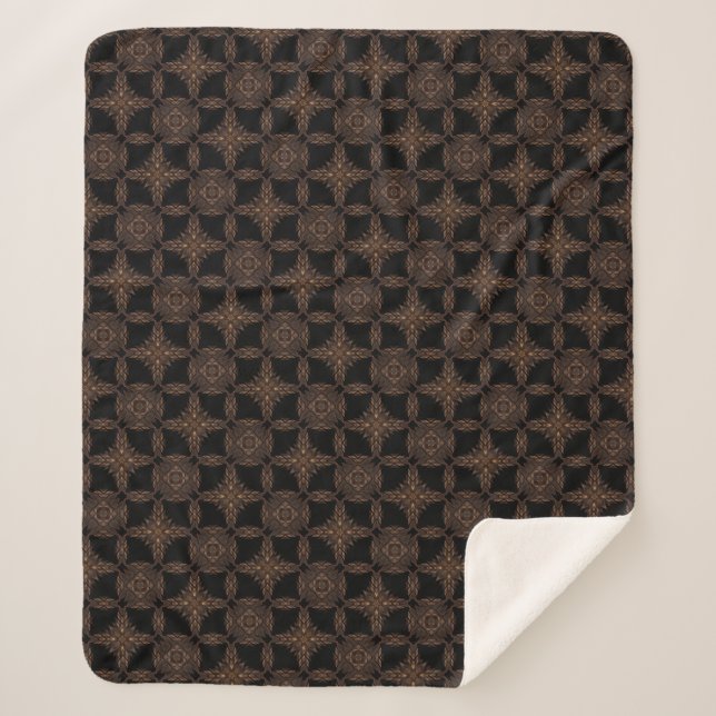 Couverture Sherpa Elegance Noir Brown et Motif noir (Devant)