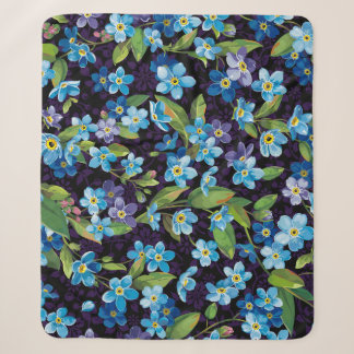Couverture Sherpa Elégance Oublier-Me-Pas Motif Floral