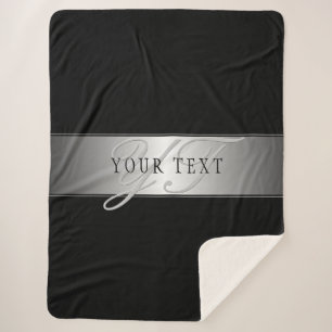 Couverture Sherpa Élégant écriture de script de monogramme modifiabl