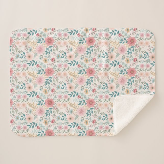 Couverture Sherpa Elegant Floral Seamless Pattern – Sophisticated  (Devant (Horizontal))