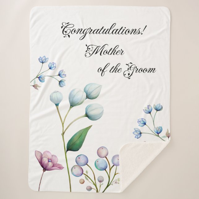 Couverture Sherpa Élégant Mariage Floral Soft Botanical Romance (Devant)