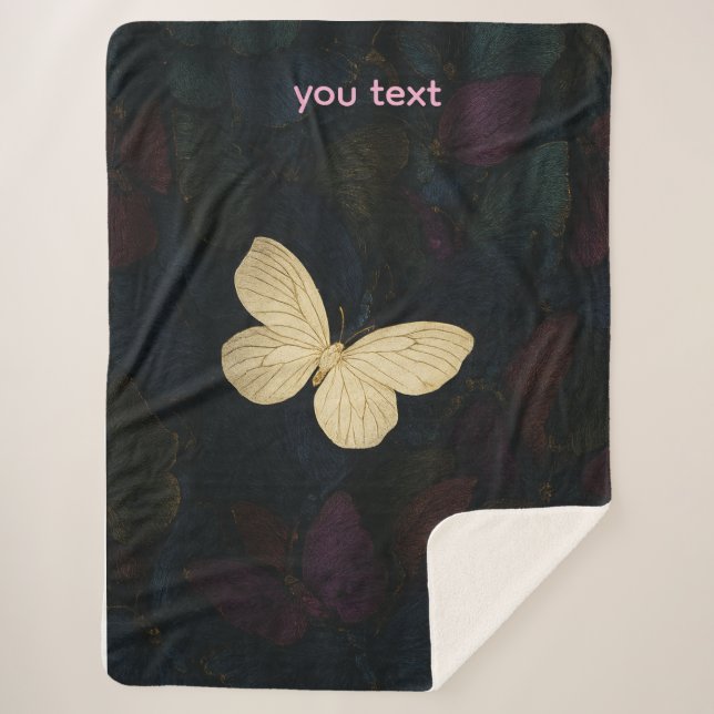 Couverture Sherpa Élégant Papillon Sherpa Blanket (Devant)