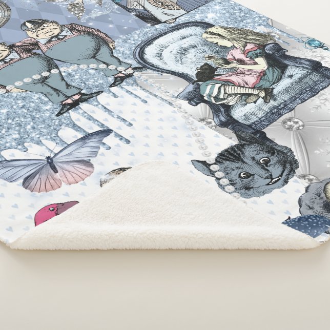 Couverture Sherpa Elégante Alice de glace bleue au pays des merveill (3/4)