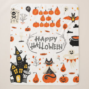 Couverture Sherpa Eléments de design Halloween. Cliparts d'Halloween