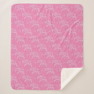 Couverture Sherpa Eléphants aux Coeurs roses