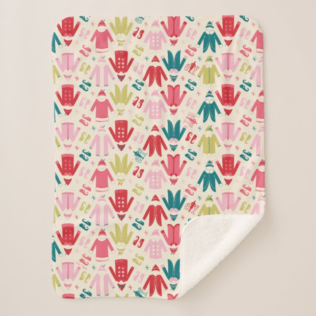 Couverture Sherpa Elf Colorful Coat et Chaussures Motif (Devant)