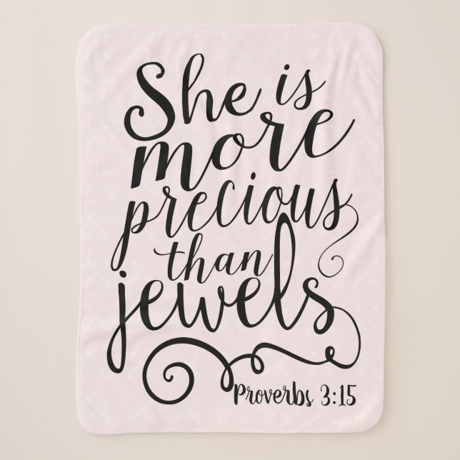 Couverture Sherpa Elle est plus Précieuse que Bijoux Proverbes 3:15 (Devant)