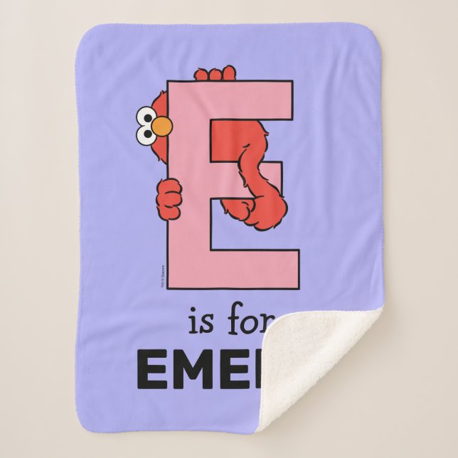 Couverture Sherpa Elmo Alphabet | E Rose (Devant)