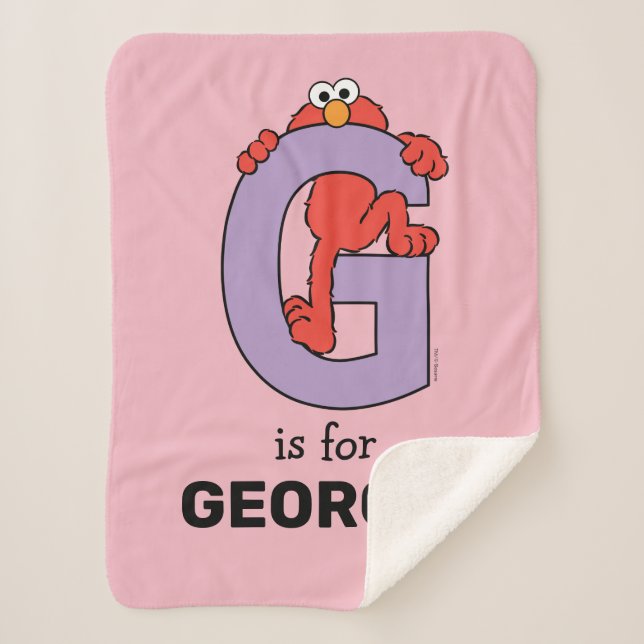 Couverture Sherpa Elmo Alphabet | G Violet (Devant)