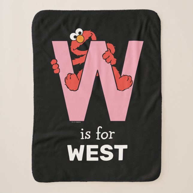 Couverture Sherpa Elmo Alphabet | W rose (Devant)