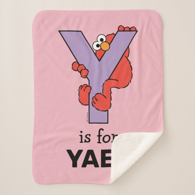 Couverture Sherpa Elmo Alphabet | Y Violet (Devant)