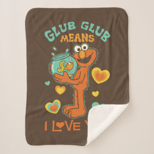 Couverture Sherpa Elmo Holding son poisson rouge animal