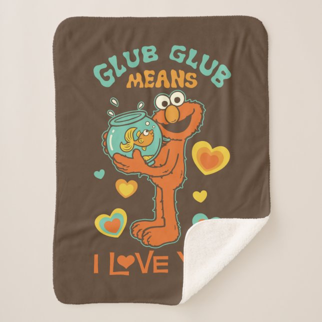 Couverture Sherpa Elmo Holding son poisson rouge animal (Devant)