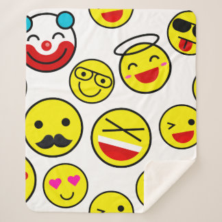 Couverture Sherpa émoticônes clowns