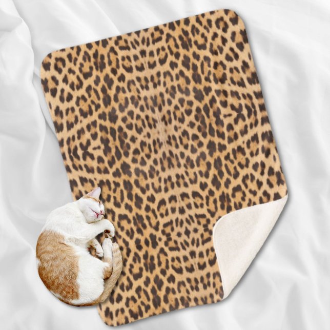 Couverture Sherpa empreinte de léopard à la mode girly chic wild saf (trendy girly chic wild safari leopard print sherpa blanket)