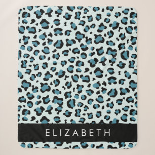 Couverture Sherpa Empreinte de léopard, Spots, Leopard Bleu, Votre N