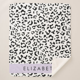 Couverture Sherpa Empreinte de léopard, Spots, Noir Et Blanc, Votre 