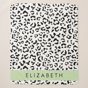 Couverture Sherpa Empreinte de léopard, Spots, Noir Et Blanc, Votre 