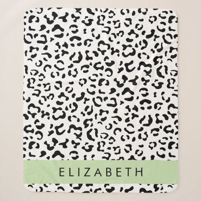Couverture Sherpa Empreinte de léopard, Spots, Noir Et Blanc, Votre  (Devant)
