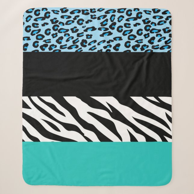 Couverture Sherpa Empreinte de léopard, Zebra Print, Poster de anima (Devant)