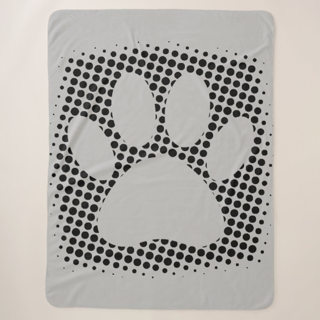 Couverture Sherpa Empreinte de patte de chien avec Arrière - plan de (Devant)