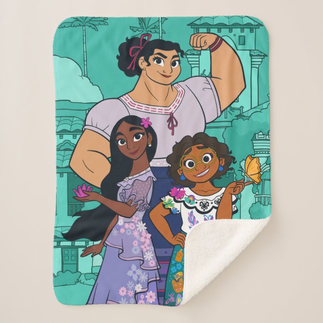 Couverture Sherpa Encanto | Luisa, Isabela et Mirabel (Devant)