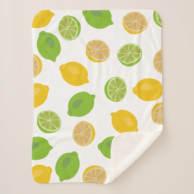 Couverture Sherpa Enfants Motifs citron et citron vert (Devant)