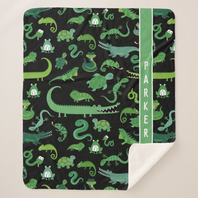 Couverture Sherpa Enfants Reptile Personnalisé Animal Amphibien (Devant)