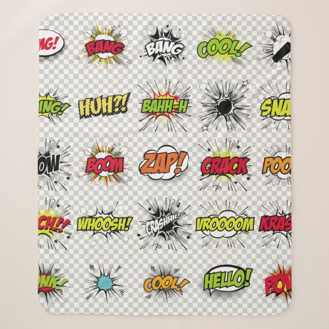 Couverture Sherpa Ensemble abstrait d'objets pop art sur un dossier  (Devant)