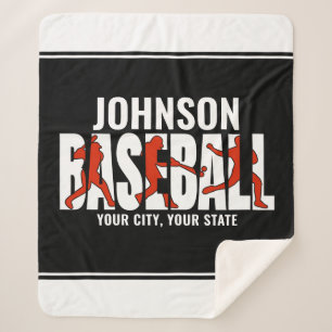 Couverture Sherpa Équipe de baseball AJOUTER NOM Champion Joueur de 