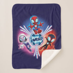 Couverture Sherpa Équipe Spidey Toiles Lumineuses Graphique Lumineux