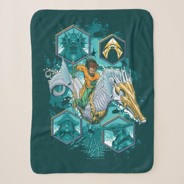 Couverture Sherpa Équitation Aquaman À Cheval Dans Les Royaumes (Devant)