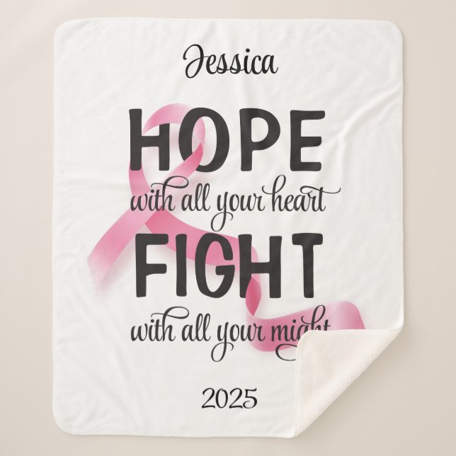 Couverture Sherpa Espoir avec tout ton coeur Chemo (Devant)