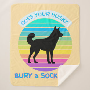 Couverture Sherpa Est-ce que votre Husky Bury un Sock Trop Rétro Sun