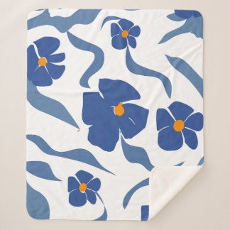 Couverture Sherpa Esthétique florale moderne côtière estivale 