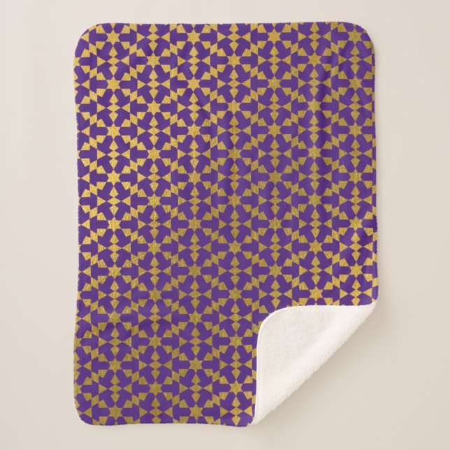 Couverture Sherpa Ethnic Marocain Motif géométrique (Devant)